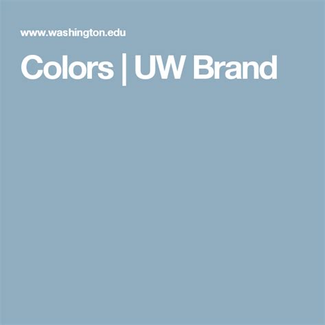 Colors Uw Brand Color Brand Color Palette