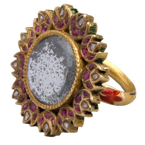 A Mughal Indian Mirror Ring For Sale At 1stdibs Kundan Mirror Ring