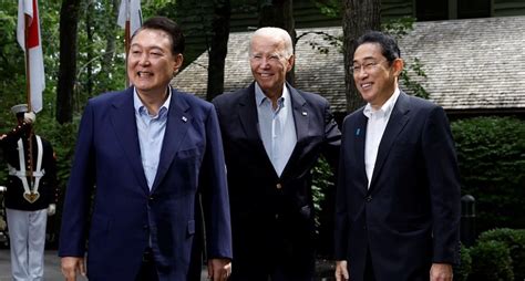 US South Korea Japan Leaders Meet At Camp David To Deepen Economic