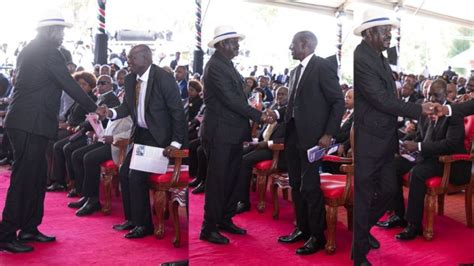 Ruto Raila Shake Hands At Mukami Kimathi S Funeral Nation