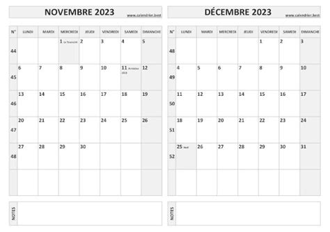 Calendrier Novembre Et D Cembre Imprimer Calendrier Best