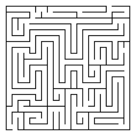 Premium Vector Vector Square Maze Template Blank Black And White Geometric Labyrinth Game