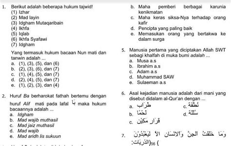 Contoh Soal Agama Kelas K Materi Sekolah