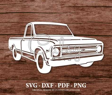 Svg Chevy C10 1968 Pickup Truck Silhouette Cut Files Designs Etsy