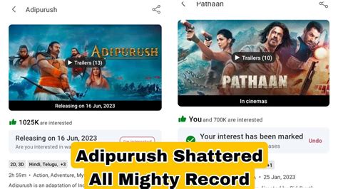 Adipurush Movie Breaks Pathaan Record And Becomes St Movie To Cross