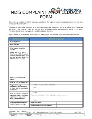 Complaints And Feedback Doc Template PdfFiller