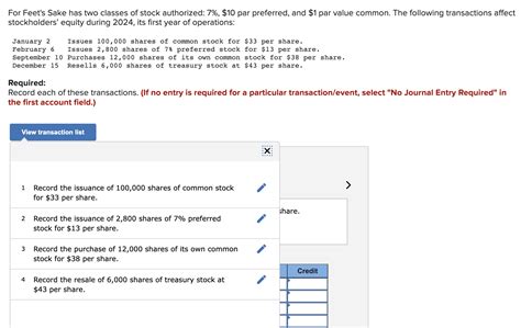 Solved For Feet S Sake Has Two Classes Of Stock Authorized Chegg