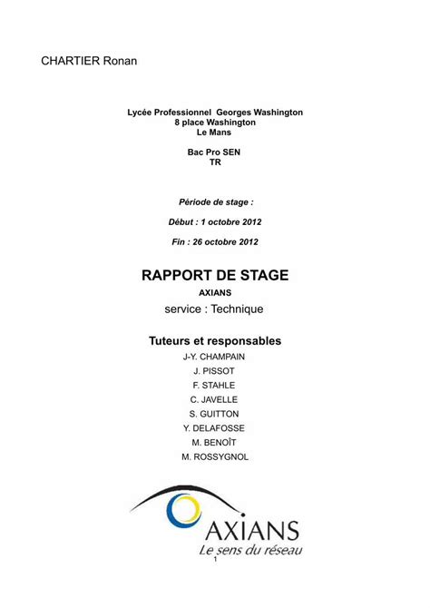 PDF RAPPORT DE STAGE Bac Pro SN FCIL Câblage senwashington fr