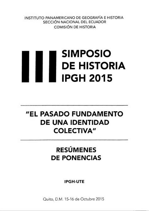 PDF III SIMPOSIO DE HISTORIA El Pasado Fundamento De Una Identidad