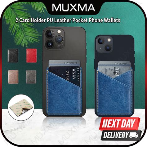 Muxma Card Holder PU Leather Pocket Phone Wallets 2 Card Slots