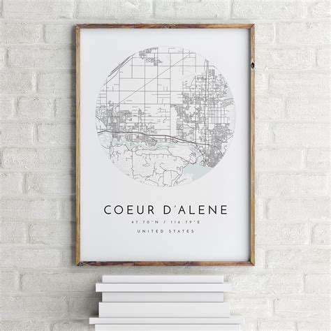 Coeur D'alene Map, Coeur D'alene, Idaho, City Map, Home Town Map, Coeur