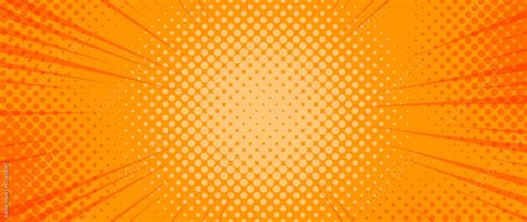 Orange Radial Dotted Comic Background Speed Lines Wallpaper With Pop