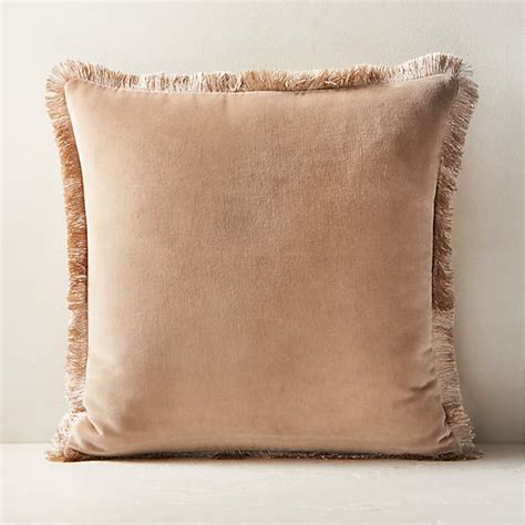 Bettie Light Brown Velvet Throw Pillow With Feather Down Insert 18 X12