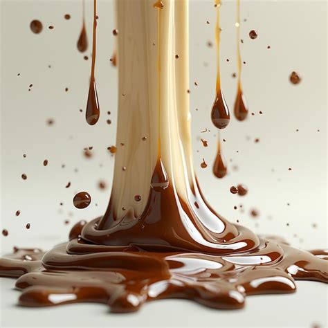 Drips Of Melted Milk Chocolate Flowing Hot Liquid Premium AI Generated Image