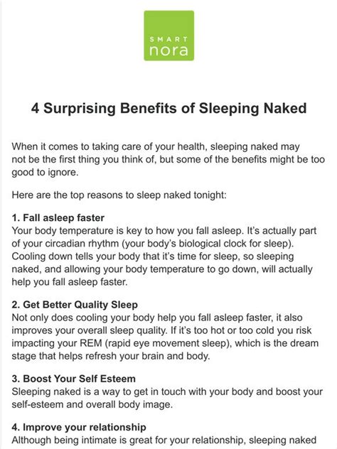 Smart Nora Reasons To Sleep Naked Tonight Milled