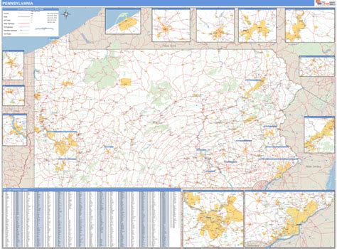 Pennsylvania Zip Code Wall Map Basic Style By Marketmaps