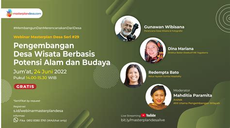 Webinar Seri 29 “pengembangan Desa Wisata Berbasis Potensi Alam Dan