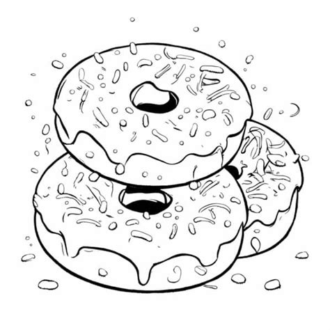 Download Educational Coloring Page Stacked Donuts With Sprinkles And Frosting Coloring Pages