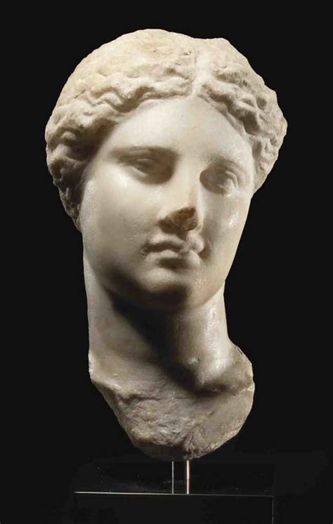 A White Marble Bust Of A Woman S Head