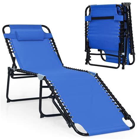 Costway 16 High Folding Lounge Chair With Adjustable Backrest And