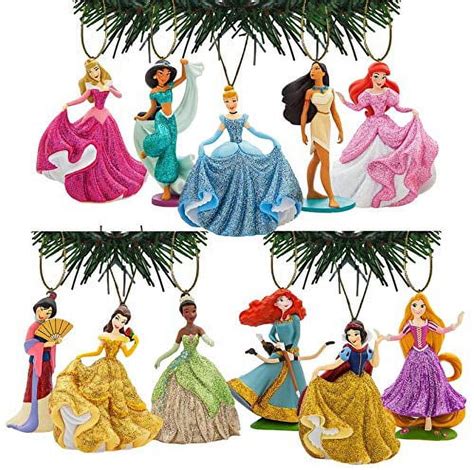 Characteristix Disney S Princess Deluxe Glitter Ornament Set Walmart