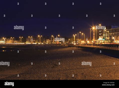 View Of Seaside Resort Town Beach And Promenade At Night Morecambe