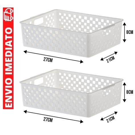 Kit 2 Cestos Organizadores Quadratta Paramount 27x21x8 Shopee Brasil