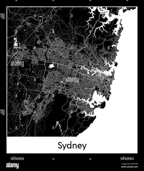 Minimal City Map Of Sydney Australiaminimal City Map Of Sydney