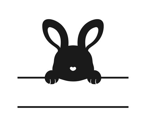 silhouette de lapin split monogramme lapin de Pâques clipart nom