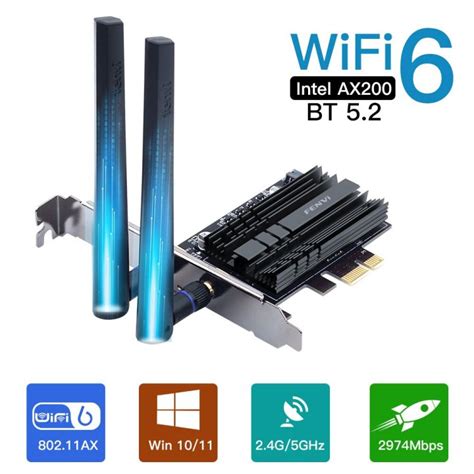 3000Mbps Wifi 6 Intel AX200 PCI E Bluetooth 5 2 Dual Band 2 4G 5Ghz