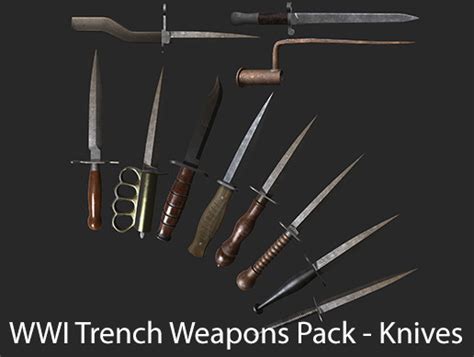 WW1 Trench Weapons Pack - Knives | 3D Weapons | Unity Asset Store