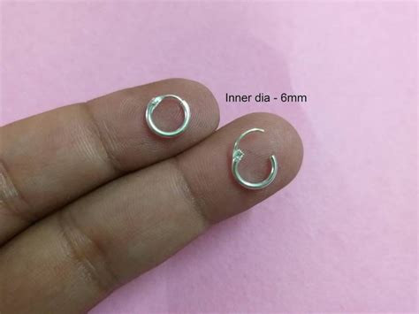 Sterling Silver Hoop Earring 10mm 9mm 8mm 6mm Cartilage Etsy