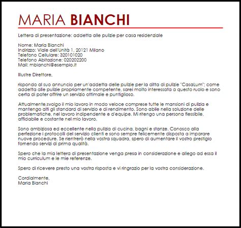 Lettera Di Presentazione Cv