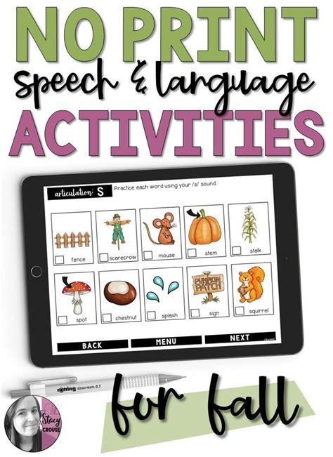 Fall Speech Therapy Activities Digital Pdf For Language And