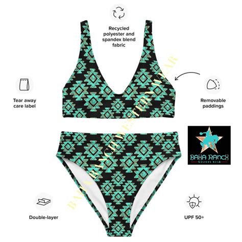 Yeehaw Turquoise Aztec Bikini Baha Ranch Western Wear