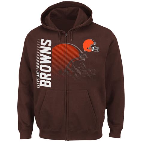 Cleveland Browns Historic Logo Brown Touchback Vii Full Zip Hoodie