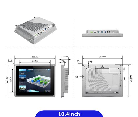 Industrial Fanless Computer PC IP65 Rugged Panel Android Wall Mount