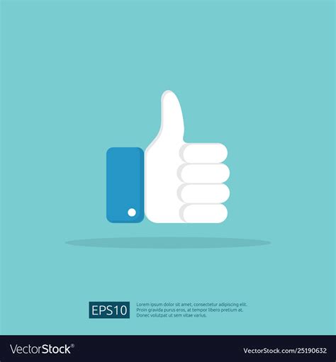 Social Network Like Icon Hand Thumb Up Symbol Vector Image