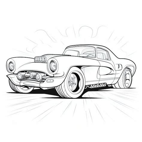 Premium Vector | Drag race car with big tires best hand draw colorful ...