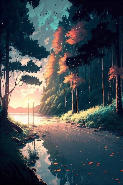 Anime Sunset Scenery