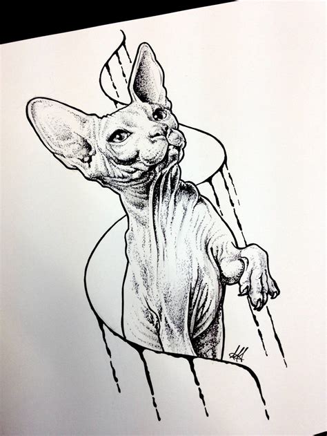 Sphynx Cat Sketch Tattoo Cat Sketch Sphynx Cat Tattoo Cat Tattoo