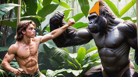 young Tarzan fight a gorilla 5 by joninwi on DeviantArt