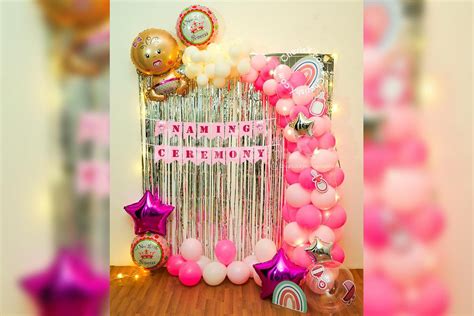 Pink Baby Girl Naming Ceremony Home Decoration In Delhi Ncr Gurgaon