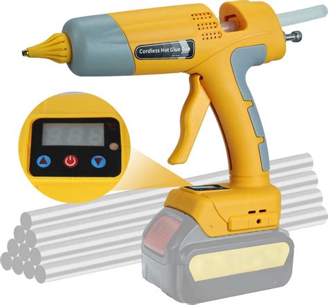 Cordless Hot Glue Gun For DeWalt 20V Battery Powered With 10pcs 11mm Glue Sticks 100W Hot Glue