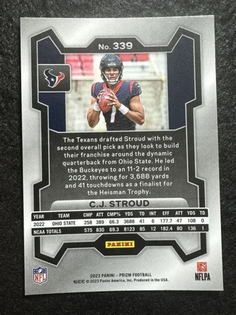 2023 PANINI PRIZM Football CJ Stroud Recrue RC 339 Houston Texans EUR