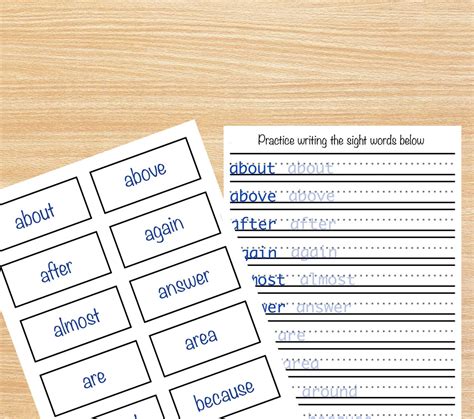 2nd Grade Sight Words Flashcards - Etsy