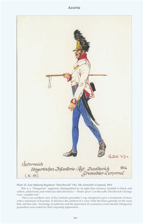 Austria Plate 12 Line Infantry Regiment Davidovich No 34