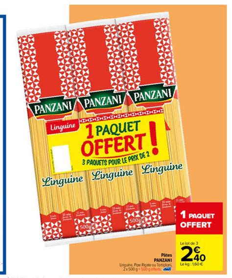 Promo Pâtes Panzani chez Carrefour iCatalogue fr