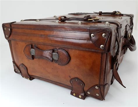 Leather Suitcase Vintage Antique Luggage 695865 Uk