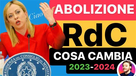 Reddito Di Cittadinanzaabolizione Tutte Le Nuove Regolecosa